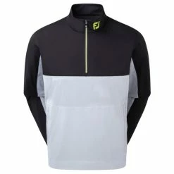 FootJoy Gents HydroKnit Waterproof Half Zip Black - Grey - Lime