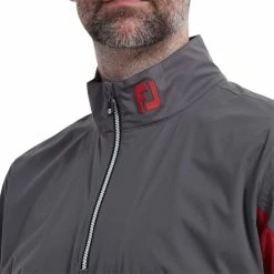 FootJoy Gents HydroKnit Waterproof Half Zip Charcoal - Red - White -Cheap Footwear Store P 87983FJGENTSHYDROKNITWPHALFZIPCHARREDWHITE 3 L