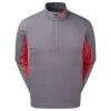 FootJoy Gents HydroKnit Waterproof Half Zip Charcoal - Red - White -Cheap Footwear Store P 87983FJGENTSHYDROKNITWPHALFZIPCHARREDWHITE L