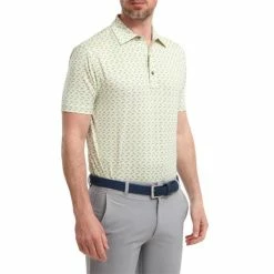 FootJoy Gents Leaping Dolphins Lisle Shirt Lemonade - Dove Grey -Cheap Footwear Store P 88354FJGENTSLEAPDOLPHINSLISLESHIRTLEMDOVEGREY 2 L