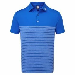 FootJoy Gents Engineered Heather Stripe Lisle Shirt Royal