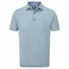 FootJoy Gents Zig Zag Lisle Print Shirt Grey - White