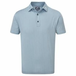 FootJoy Gents Zig Zag Lisle Print Shirt Grey - White
