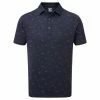 FootJoy Gents School Of Fish Lisle Shirt Navy