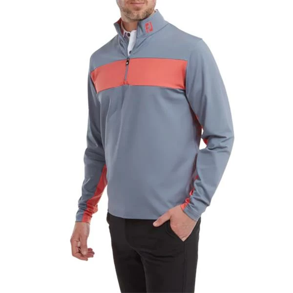 FootJoy Gents Engineered Chest Stripe Chill-Out Graphite - Coral 5 FootJoy Gents Engineered Chest Stripe Chill-Out Graphite - Coral - Image 3
