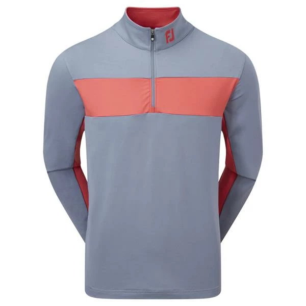 FootJoy Gents Engineered Chest Stripe Chill-Out Graphite - Coral 3 FootJoy Gents Engineered Chest Stripe Chill-Out Graphite - Coral