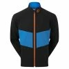 FootJoy Gents HydroLite Waterproof Jacket Black - Sapphire - Orange -Cheap Footwear Store P 88801FOOTJOYJACKETBLACKSAPPHIREORANGEGENTS L
