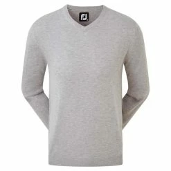 FootJoy Gents Wool Blend V-Neck Pullover Heather Grey