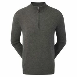 FootJoy Gents Wool Blend ½ Zip Pullover Heather Charcoal