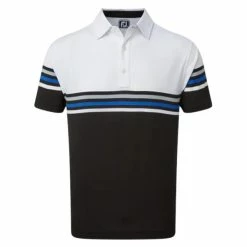 FootJoy Gents Colour Block Pique Shirt White - Black