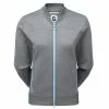 FootJoy Ladies Full Zip Bomber Jacket Charcoal - Sky Blue 1 FootJoy Ladies Full Zip Bomber Jacket Charcoal - Sky Blue -Cheap Footwear Store P 96034FOOTJOYJACKETCHARCOALBLUELADIES L