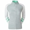 FootJoy Ladies Full Zip Mid-Layer Grey - White - Jade