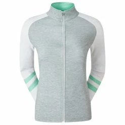 FootJoy Ladies Full Zip Mid-Layer Grey - White - Jade