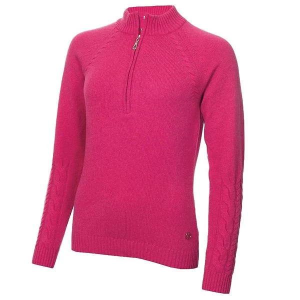 Green Lamb Ladies Gigi SuperWool ½ Zip Sweater Cerise 3 Green Lamb Ladies Gigi SuperWool ½ Zip Sweater Cerise