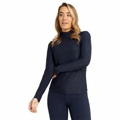 Green Lamb Ladies Giovanna Jacquard Zip Neck Top Navy -Cheap Footwear Store P AG21891GREENLAMBTOPNAVYLADIES 2 L