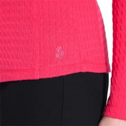 Green Lamb Ladies Gloria Waffle Zip Neck Top Deep Pink -Cheap Footwear Store P AG21893GREENLAMBTOPDEEPPINKLADIES 5 L