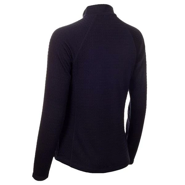 Green Lamb Ladies Gloria Waffle Zip Neck Top Navy 4 Green Lamb Ladies Gloria Waffle Zip Neck Top Navy - Image 2