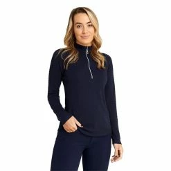 Green Lamb Ladies Gloria Waffle Zip Neck Top Navy 10 Green Lamb Ladies Gloria Waffle Zip Neck Top Navy -Cheap Footwear Store P AG21893GREENLAMBTOPNAVYLADIES 2 L