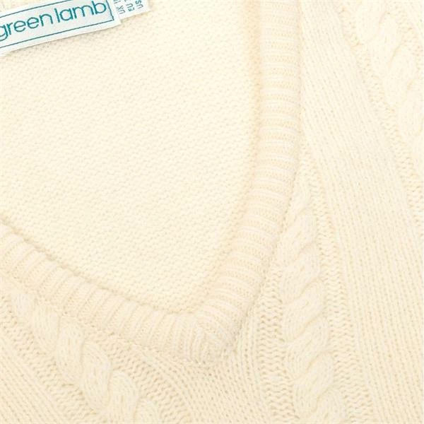 Green Lamb Ladies Gigi Superwool V-Neck Sweater Winter White 8 Green Lamb Ladies Gigi Superwool V-Neck Sweater Winter White - Image 6
