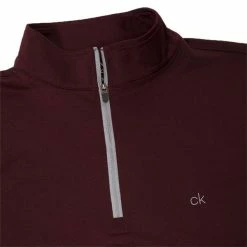 Calvin Klein Golf Gents Harlem ¼ Zip Top Burgundy -Cheap Footwear Store P C9304CALIVNKLEINTOPBURGUNDYGENTS 2 L