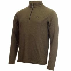 Calvin Klein Golf Gents Newport ½ Zip Top Olive Green - Marl