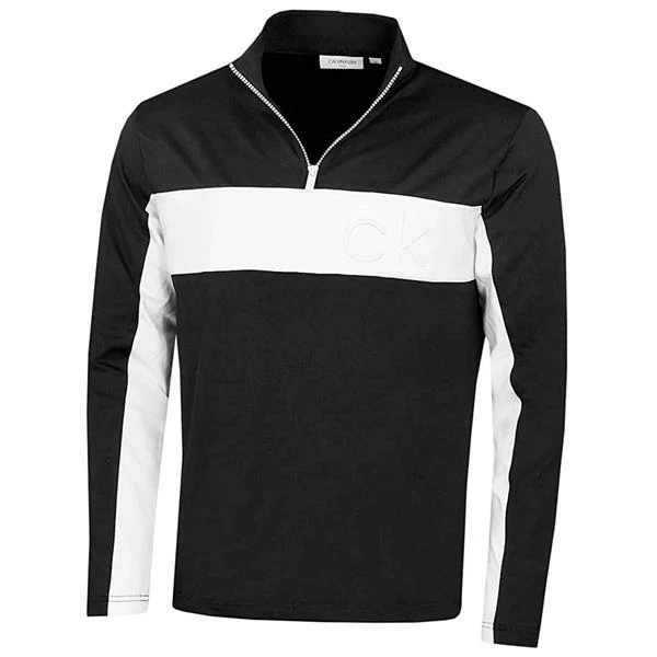 Calvin Klein Golf Gents Embossed ½ Zip Top Black - White 3 Calvin Klein Golf Gents Embossed ½ Zip Top Black - White