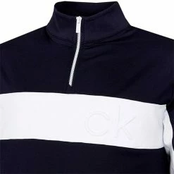 Calvin Klein Golf Gents Embossed ½ Zip Top Navy - White -Cheap Footwear Store P C9500CALVINKLEINTOPNAVYWHITEGENTS 2 L