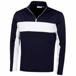 Calvin Klein Golf Gents Embossed ½ Zip Top Navy - White