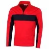 Calvin Klein Golf Gents Embossed ½ Zip Top Red - Navy