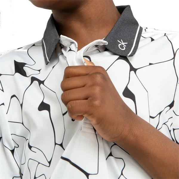Calvin Klein Golf Kids Cracked Print Polo White 5 Calvin Klein Golf Kids Cracked Print Polo White - Image 3