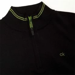 Calvin Klein Golf Gents Monaco Sweater Black - Lime -Cheap Footwear Store P C9557CKGOLFGENTSMONACOSWEATERBLACKLIME 2 L
