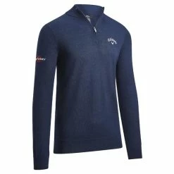 Callaway Gents ¼ Zip Blended Merino Sweater Navy Blue (410)