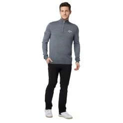 Callaway Gents ¼ Zip Blended Merino Sweater Steel Heather (038) -Cheap Footwear Store P CGGF80M1CALLAWAYSWEATERSTEELHEATHER038GENTS 3 L