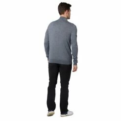Callaway Gents ¼ Zip Blended Merino Sweater Steel Heather (038) -Cheap Footwear Store P CGGF80M1CALLAWAYSWEATERSTEELHEATHER038GENTS 4 L