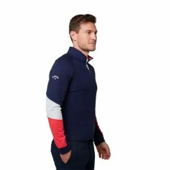 Callaway Gents ¼ Zip Colourblock Chillout Peacoat (410) -Cheap Footwear Store P CGJSC0C8CALLAWAYJACKETPEACOAT410GENTS 2 L