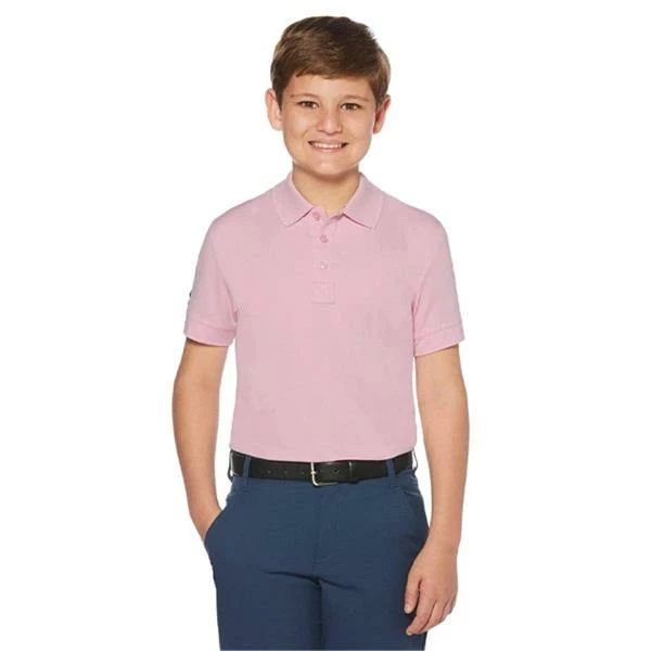Callaway Junior - Boys Micro Hex Polo Shirt Pink (695) 4 Callaway Junior - Boys Micro Hex Polo Shirt Pink (695) - Image 2