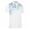 Callaway Gents Asymmetrical Mural Print Polo Shirt Bright White (100)