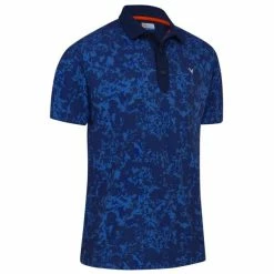 Callaway Gents All Over Abstract Camo Printed Polo Shirt Navy Blazer (972)