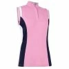 Callaway Ladies Colour Block Snap Polo Shirt Pink (676)