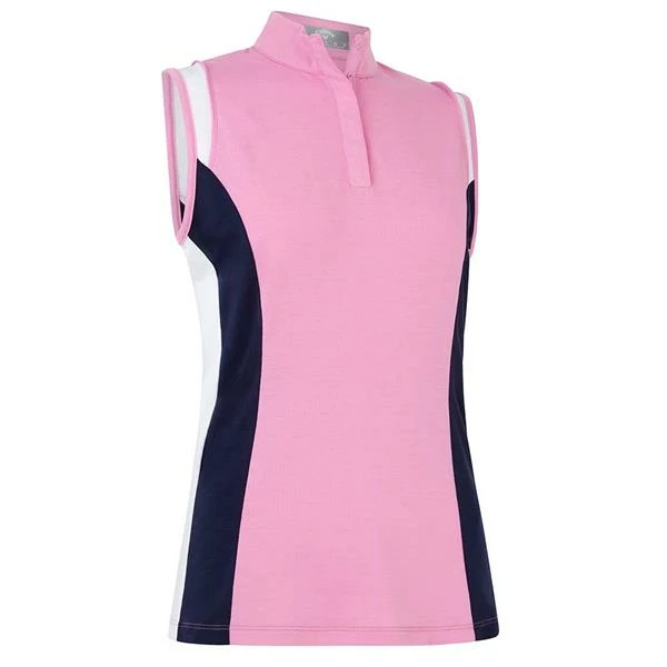 Callaway Ladies Colour Block Snap Polo Shirt Pink (676) 3 Callaway Ladies Colour Block Snap Polo Shirt Pink (676)