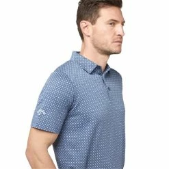 Callaway Gents Soft Touch Micro Print Polo Shirt Magnetic Blue (974) -Cheap Footwear Store P CGKSC097CALLAWAYSHIRTMAGNETICBLUE974GENTS 4 L