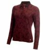 Calvin Klein Golf Ladies Altman Long Sleeve Printed Polo Shirt Blackberry