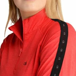 Calvin Klein Golf Ladies Kahn Zip Neck Top Cayenne -Cheap Footwear Store P CKLA20433CALVINKLEINTOPCAYENNELADIES 2 L