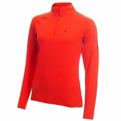 Calvin Klein Golf Ladies Kahn Zip Neck Top Cayenne