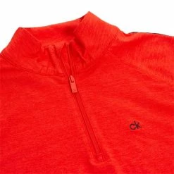 Calvin Klein Golf Ladies Kahn Zip Neck Top Cayenne -Cheap Footwear Store P CKLA20433CALVINKLEINTOPCAYENNELADIES 6 L