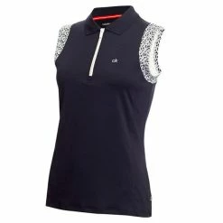 Calvin Klein Golf Ladies Catalina Sleeveless Polo Shirt Navy