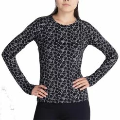 Calvin Klein Golf Ladies Vibe Long Sleeve T- Shirt Black - White -Cheap Footwear Store P CKLS20402CALVINKLEINTSHIRTBLACKWHITELADIES 3 L