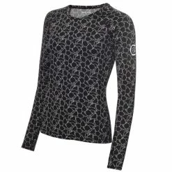 Calvin Klein Golf Ladies Vibe Long Sleeve T- Shirt Black - White
