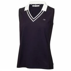 Calvin Klein Golf Ladies Delaware Sleeveless Polo Shirt Navy