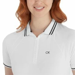 Calvin Klein Golf Ladies Genesee Polo Shirt White - Navy -Cheap Footwear Store P CKLS23778CALVINKLEINSHIRTWHITENAVYLADIES 5 L